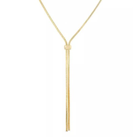 Udtrækkelig lang halskæde, sweaterkæde, guld,