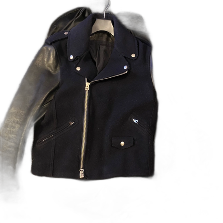 Svart läder och ull jacka från Acne Studios