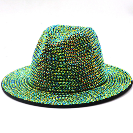 Mode paljett Fedora hatt