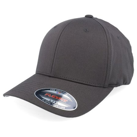 Flexfit - Grå flexfit Keps - Wooly Combed Dark Grey Flexfit @ Hatstore