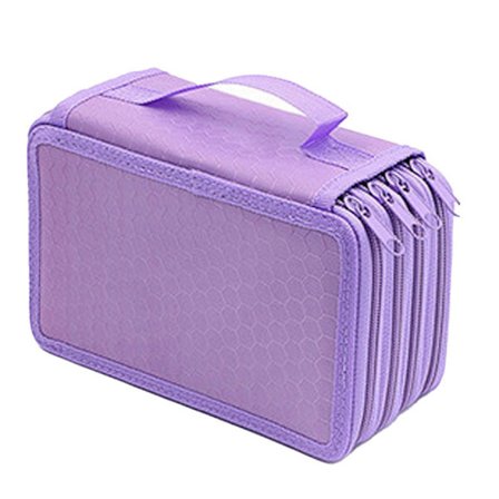 Farveblyanter, penalhus med 4 rum, 4-lags penalhus, lilla