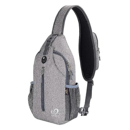 Waterfly Crossbody Sling Rygsæk Daypack: Grå Sling Taske Rejse Vandring Gåtur Tyverisikret Brysttaske Til Mand Kvinde