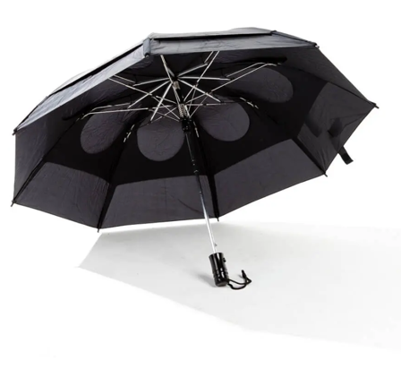 Gustbuster sammenleggbar orkanparaply sort