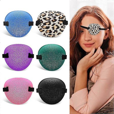 6 stk. øjenklapper, justerbar medicinsk øjenklap kompatibel med voksne og børn, venstre eller højre øjenklap