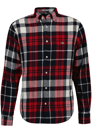 GANT Regular fit Rutig flannelskjorta Skjortor Herr Röd XL