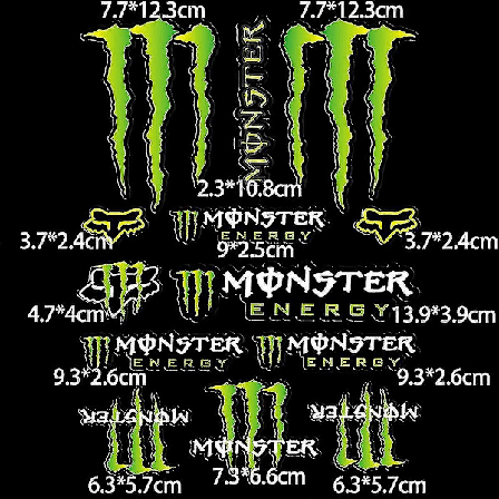 Racingbil Motorcykel Monster Energy Hjälmdekaler För Yamaha Honda Kawasaki Suzuki [JKW]