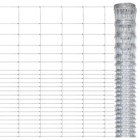 Vidaxl Fårstängsel Galvaniserat Stål 50x1,6 M Silver Silver