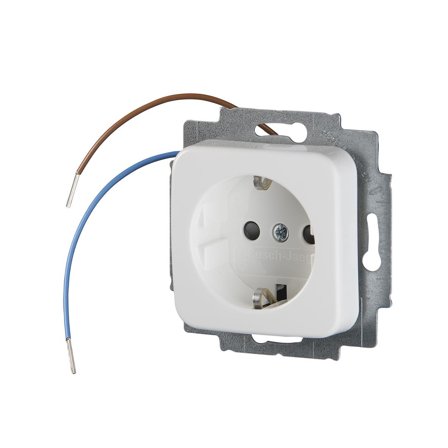 ABB 20 EUCBLI-214 Stikkontakt 1-veis, jordet, hurtigkobling, hvit, Strømbrytere & vegguttak