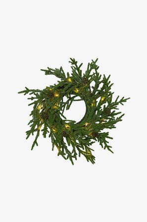 Jotex - Krans Lummer 38 cm K30-green - Kjøp Dekorativ julebelysning hos Jotex