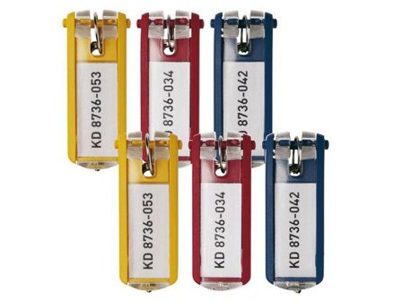 DURABLE Schlüsselanhänger Key Clip 6 Stück farbig sortiert