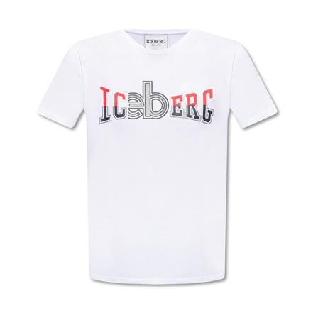 Iceberg Printed T-shirt , Wit , Heren , Maat: S