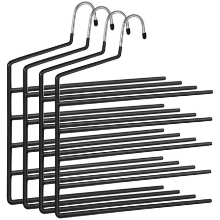 Bøjler til bukser 4-pak - Svart