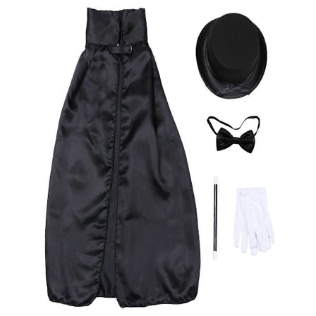 6 st flickor hatt magiker handskar roliga partyhattar Halloween magiker fin klänning tillbehör set magiker topphatt trollstav