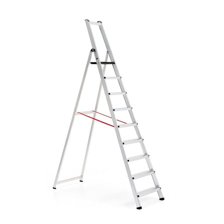 Professional aluminium stepladder UPWARD, 9 treads, H 2010 mm