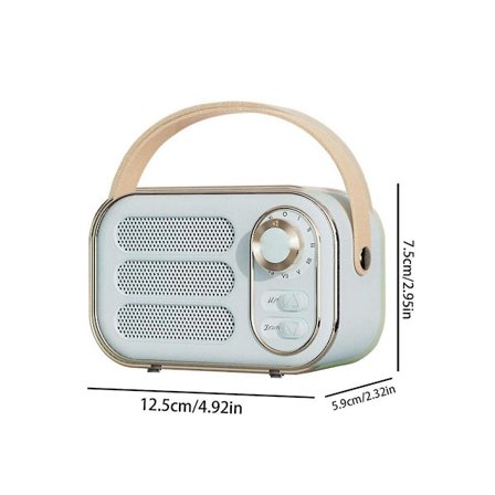 Retro-høyttaler 360 Stereoeffekt Bluetooth Mini-høyttaler Vintage Radio Hjemmedekor Lydboks for utendørs