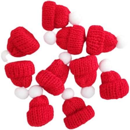 10 stk. Miniature strikkede hatte Slikkepind hatte Slikkepind Toppers Re
