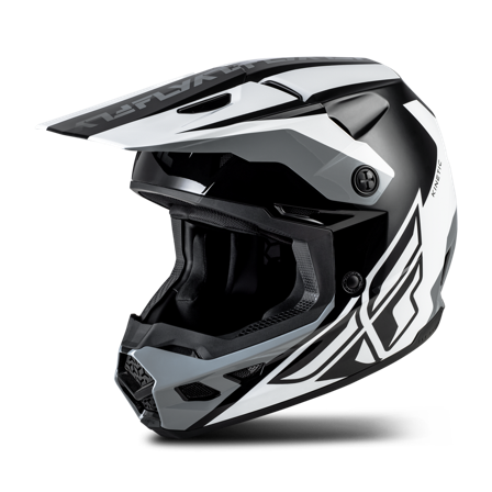 FLY Racing Kinetic Crest V26 MX Helmet Black/White/Grey S