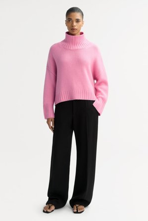 Soft Goat - Girlfriend Turtleneck - Kashmirtröja dam - S - Pink