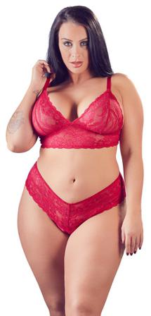 Loving Red Bra and Crotchless String - Vuxen.no - Bh, Body, playsuits, strømpebånd, basque, korsetter, topper, fetish & nattøj.