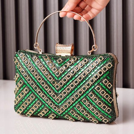 Diamant bankettväska Single Shoulder Chain Bag GREEN GREEN