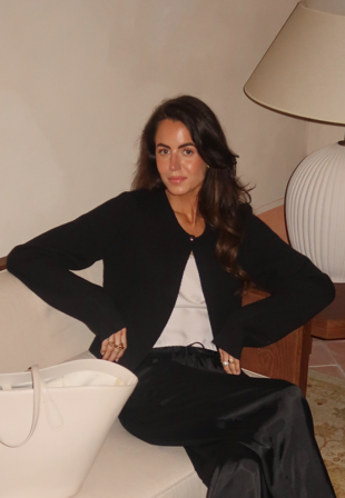 Bubbleroom - One Button Cardigan - Black - Kläder