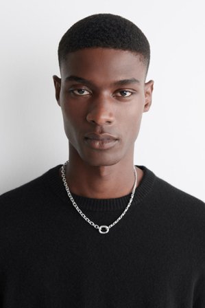 COS Men's Faceted Chain Necklace in Silver-coloured