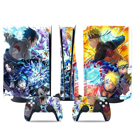 PS5-klistermärke för optisk enhet, cool PS5-skin, handtag för kontroll, för PS5-konsol och kontroll, NARUTO