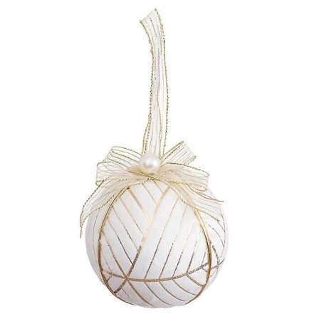 Julgranskulor Vit Polyfoam Tyg 10 x 10 x 10 cm (3 stycken)