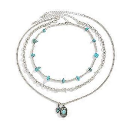 3 st Vintage Turkos Halsband med Cowboyhatt Design Perfekt för Trendiga Vuxna och Westernentusiaster Daglig Användning