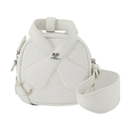Courrèges, Mini X Loop Bag in Leather Wit, Dames, Maat:ONE Size