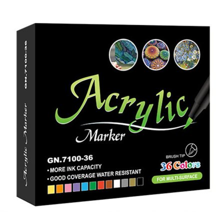 36 Farver Akryl Tusser Pensler Markør Pen, Til Stenmaling, Sten, Keramik, Glas, Træ, Lærred, DIY Kunstmaterialer Kunstmarkører_xx