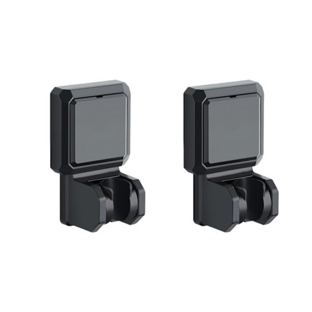 No-Drill bruseholder (2-pak) – 360° roterbar, multi-vinkel justerbar ABS-beslag, værktøjsfri installation Black