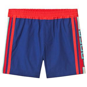 Kids - Gucci Blue Poplin Shorts with Branded Web Detail 6 years - Shorts - 6 years - Blue