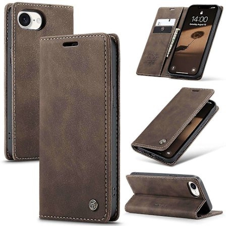 Kompatibel med iPhone 16e Wallet Case CASEME 013 Series PU Læder Telefon Cover Stand-WELLNGS