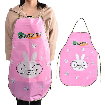 Dam Barn Tecknad Kök Restaurang Pvc Vattentätt Förkläde Matlagningsförkläden Anti-olja[YJD]