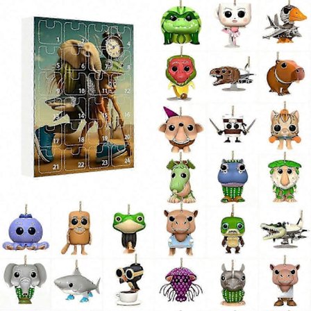 Tung Tung Tung Sahur 24 Dagars Adventskalender 2025, 2d Akryl Nyckelring Brainrot Italiensk Djurgåva För Barn[HK]