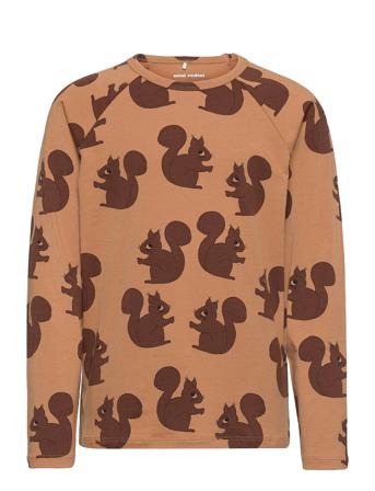 Squirrel Aop Raglan Ls Tee Brown Mini Rodini