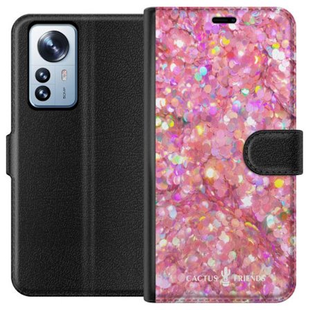 Kompatibelt Plånboksfodral till Xiaomi Xiaomi 12 Pro Cactus and Friends – PinkGlitter