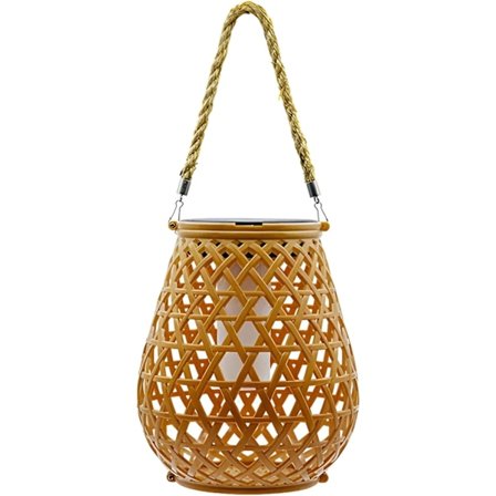 Solar lanterne i rattan – Udendørs hængende lanterne til have, terrasse, balkon_OF