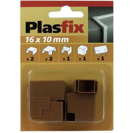 Plasfix 3420-9G Skjøte- og hjørnebiter til Plasfix, 16 x 10 mm Teakfarget, Installasjonsmaterial