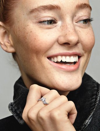 Pandora Double Heart Sterling Silver Ring With Clear Cubic Zirconia - Silver - 54