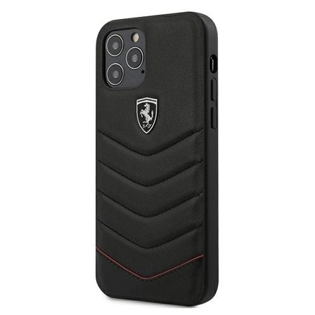 Ferrari FEHQUHCP12LBK iPhone 12 Pro Max 6,7" svart/svart hårda fodral Off Track Quilted