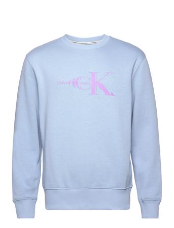 Glitched Monologo Crew Neck Svetari Collegepaita Sininen Calvin Klein Jeans