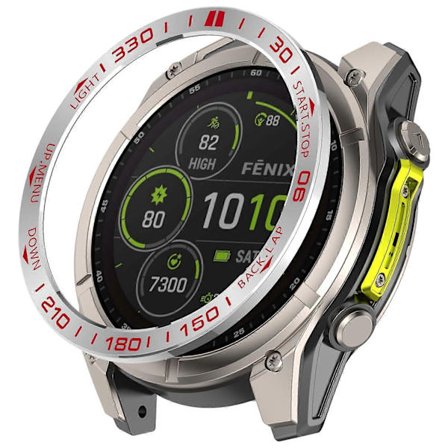 Garmin Fenix 8 47mm AMOLED -version ruostumattomasta teräksestä valmistettu naarmuuntumista kestävä suojarengas - Sin[YJD]