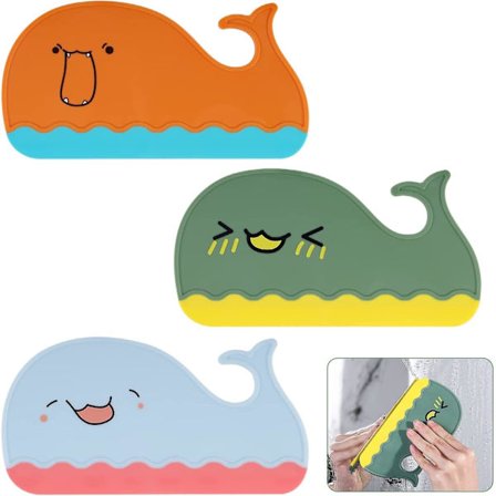 Silikon dusjvisker - Liten isskrape - Dusjvisker for glass, akryl, fliser eller flisvegger - Ekstra lett dusjvisker