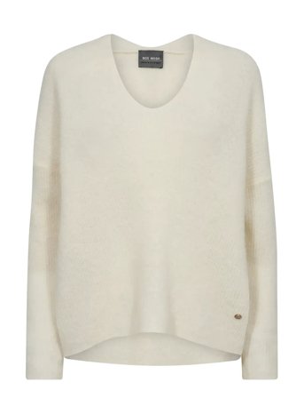MOS MOSH Mmthora V-Neck Knit - Cream - XL