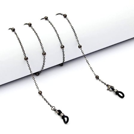 Clip Beaded Chain Glasögon Halskedja SVART BLACK