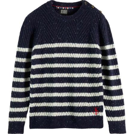 Scotch & Soda, Round-neck Knitwear Blauw, Heren, Maat:S,wol