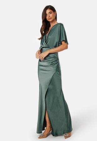 Bubbleroom Occasion - Wrap Satin Gown - 48