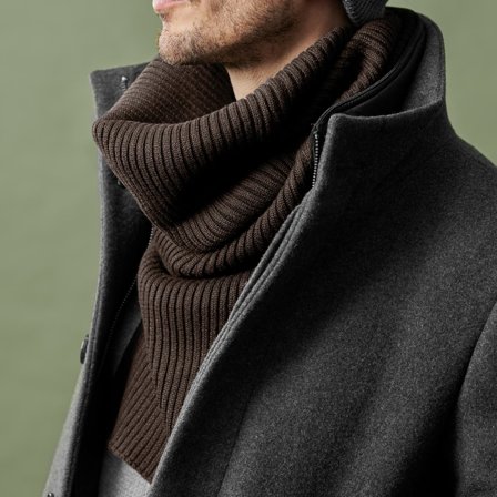 Bufanda de tubo urbana marrón Frederick para hombres - Bufandas de invierno